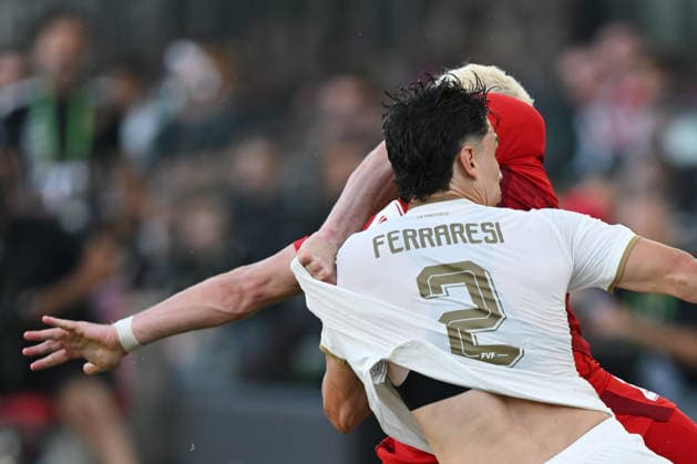 Nahuel Ferraresi (front) of Venezuela and Baris Yilmaz of Turkey vies for the ball in a friendly match ahead of the 2026 FIFA World Cup, WM, Weltmeisterschaft, Fussball between Venezuela and Turkey at Nu Stadium in Miami, USA, 06 June 2026. FIFA World Cup 2026 Friendly: Venezuela - Turkey !ACHTUNG: NUR REDAKTIONELLE NUTZUNG!  Copyright: xGiorgioxVierax AMDEP6537 20260607-55020522806_1