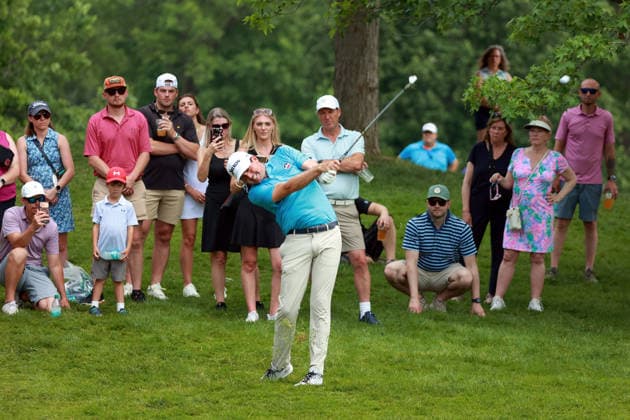 Memorial Tournament presented by Workday DUBLIN, OH - JUNE 06: Keegan Bradley of Woodstock, Vermont hits from the rough to the 10th fairway during the third round of the Memorial Tournament presented by Workday at Muirfield Village Golf Club on June 6, 2026 in Dublin, Ohio. Dublin Ohio United States  Copyright: xAmyxLemusx originalFilename:lemus-memorial260606_npUMJ.jpg
