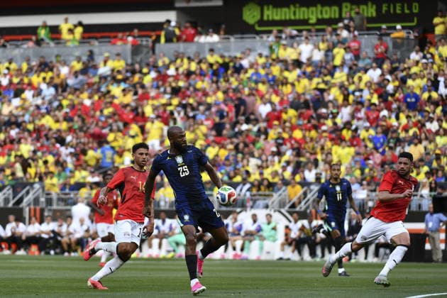 CLEVELAND, USA - JUNE 06: Igor Thiago of Brazil controls the ball during an International Friendly, Länderspiel, Nationalmannschaft match in preparation for the upcoming 2026 FIFA World Cup, WM, Weltmeisterschaft, Fussball between Brazil and Egypt (Photo by Rebekah Wynkoop SPP)  Copyright: xRebekahxWynkoop SPPx Sportspressphoto_SPR162418