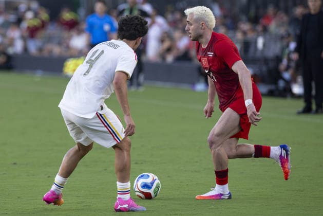 Turkiye v Venezuela - Friendly match MIAMI, UNITED STATES - JUNE 06: Baris Alper Yilmaz of Turkiye in action during the International Friendly, Länderspiel, Nationalmannschaft match between Turkiye and Venezuela at Inter Miami CF Stadium in Miami, Florida, U.S., on June 6, 2026. Mostafa Bassim Anadolu Florida United States. Editorial use only. Please get in touch for any other usage.  Copyright: x2026xAnadoluxMostafaxBassimx