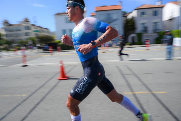 Sokin Escape From Alcatraz Triathlon - T100 San Francisco 2026 SAN FRANCISCO, CA - JUNE 6: Germany’s Rico Bogen wins The Sokin Escape From Alcatraz Triathlon - T100 at Marina Blvd in San Francisco, California, United States on June 6, 2026. Tayfun Coskun Anadolu California United States. Editorial use only. Please get in touch for any other usage.  Copyright: x2026xAnadoluxTayfunxCoskunx