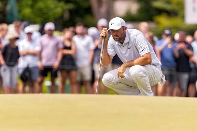 June 6, 2026, Dublin, Ohio, U.S: Scottie Scheffler lines up a putt from the 7th green during the third round of The Memorial Tournament at Muirfield Village Golf Club, Dublin, Ohio. Dublin U.S - ZUMAs304 20260606_zaf_s304_131 Copyright: xScottxStuartx