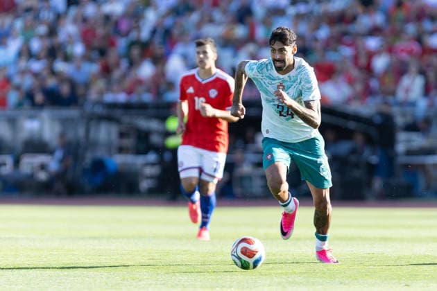 June 6, 2026, Caxias, Lisbon, Portugal: Portugal and Mallorca defender SAMU COSTA (24) in action during the game for the International Friendly, Länderspiel, Nationalmannschaft game between Portugal vs Chile at Estadio Nacional Caxias Portugal - ZUMAs359 20260606_zsp_s359_089 Copyright: xAlexandrexdexSousax
