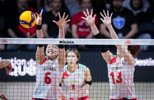 Team Japan Nanami Seki blocks a shot against Team Germany during their womens Volleyball Nations League (VNL) match on June 6, 2026 in Quebec City, Canada. Noxthirdxpartyxsales  aflo_333529503 MathieuxBelangerx