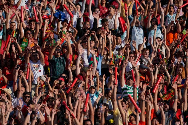 June 6, 2026, Lisbon, Portugal: Portuguese supporters seen in action during the FIFA World Cup, WM, Weltmeisterschaft, Fussball 2026 International Friendly, Länderspiel, Nationalmannschaft match between Portugal and Chile at Estadio Nacional Jamor. Final score: Portugal 2:1 Chile. Portugal Vs Chile In Lisbon, Portugal - 06 Jun 2026  - ZUMAs197 20260606_aaa_s197_236 Copyright: xBrunoxdexCarvalhox