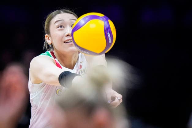 Team Japan Mayu Ishikawa returns a shot against Team Germany during their womens Volleyball Nations League (VNL) match on June 6, 2026 in Quebec City, Canada. Noxthirdxpartyxsales  aflo_333529754 MathieuxBelangerx