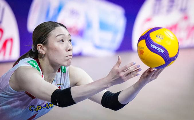 Team Japan Mayu Ishikawa serves against Team Germany during their womens Volleyball Nations League (VNL) match on June 6, 2026 in Quebec City, Canada. Noxthirdxpartyxsales  aflo_333529765 MathieuxBelangerx
