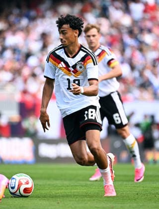 Fussball, Länderspiel, Herren, Freundschaftsspiel zur Fussball WM 2026, Soldier Field, Chicago: USA - Deutschland 1:2; Nathaniel Brown (GER). Aktion, Einzelbild.