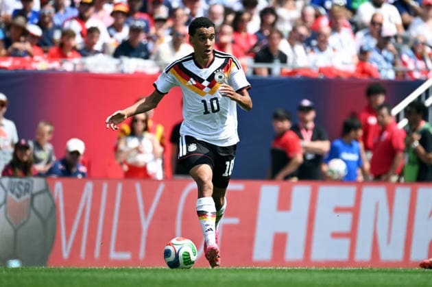 Fussball, Länderspiel, Herren, Freundschaftsspiel zur Fussball WM 2026, Soldier Field, Chicago: USA - Deutschland 1:2; Jamal Musiala (GER). Aktion, Einzelbild.