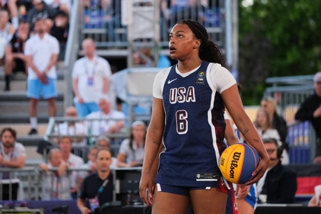 June 6, 2026, Warsaw, Masovian Voivodeship, Poland: USA s SAHARA WILLIAMS (6) at the free throw line during a FIBA 3x3 Basketball World Cup women s quarter-final game between France and USA in Warsaw, Poland. Warsaw Poland - ZUMAk204 20260606_zip_k204_101 Copyright: xRomanxKozielx