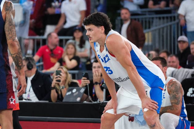 June 6, 2026, Warsaw, Masovian Voivodeship, Poland: France s JULES RAMBAUT (26) in action during a FIBA 3x3 Basketball World Cup men s quarter-final game between France and USA in Warsaw, Poland. Basketball 2026: FIBA 3x3 World Cup Men s Quarterfinal: France 14:11 United States  - ZUMAk204 20260606_zip_k204_137 Copyright: xRomanxKozielx