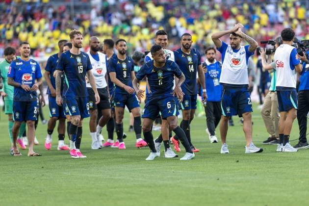 friendly match between Brazil and Egypt Brazilian players after the match between Brazil and Egypt, an International Friendly, Länderspiel, Nationalmannschaft in preparation for the World Cup, at Huntington Bank Field in Cleveland, United States, this Saturday, June 6th. cleveland OH united states Copyright: xWILLIAMxVOLCOVx