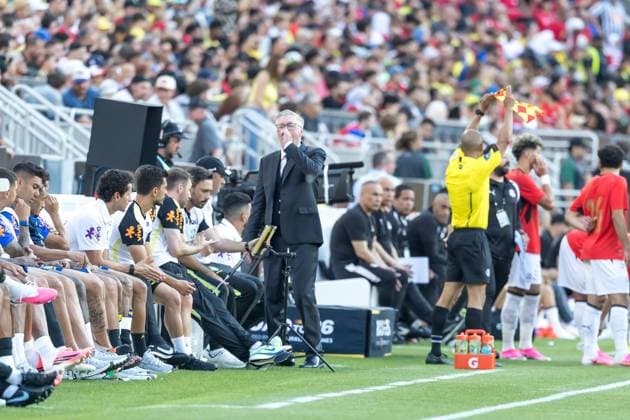 Friendly match between Brazil and Egypt Carlo Ancelotti, coach of Brazil, during the match between Brazil and Egypt, an International Friendly, Länderspiel, Nationalmannschaft in preparation for the World Cup, at Huntington Bank Field in Cleveland, United States, this Saturday, June 6th. CLEVELAND OH UNITED STATES Copyright: xWilliamxVolcov BrazilxPhotoxPresx