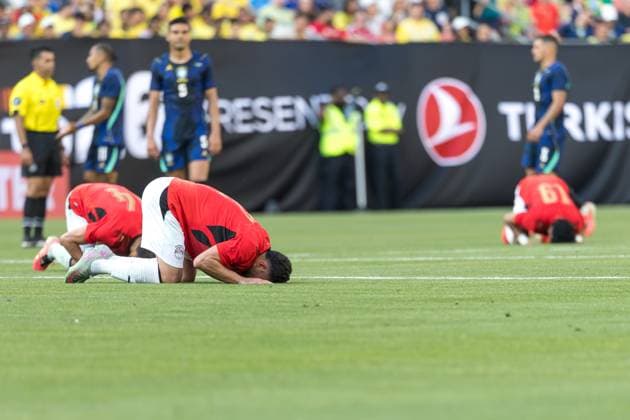Friendly match between Brazil and Egypt Egyptian players in the International Friendly, Länderspiel, Nationalmannschaft match between Brazil and Egypt in preparation for the World Cup at Huntington Bank Field in Cleveland, United States, this Saturday, June 6th. CLEVELAND OH UNITED STATES Copyright: xWilliamxVolcov BrazilxPhotoxPresx
