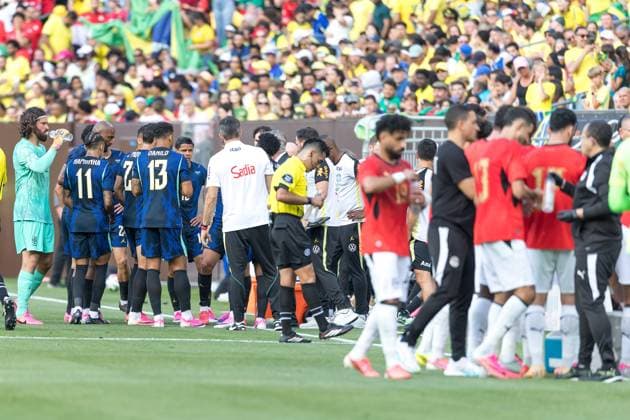 Friendly match between Brazil and Egypt Brazilian players in the International Friendly, Länderspiel, Nationalmannschaft match between Brazil and Egypt, a preparation game for the World Cup, at Huntington Bank Field in Cleveland, United States, this Saturday, June 6th. CLEVELAND OH UNITED STATES Copyright: xWilliamxVolcov BrazilxPhotoxPresx