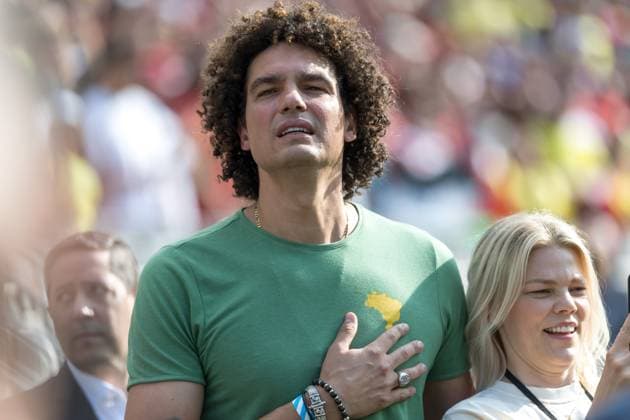 Friendly match between Brazil and Egypt Former basketball player Anderson Varejao before the match between Brazil and Egypt, an International Friendly, Länderspiel, Nationalmannschaft in preparation for the World Cup, at Huntington Bank Field in Cleveland, United States, this Saturday, June 6th. CLEVELAND OH UNITED STATES Copyright: xWilliamxVolcov BrazilxPhotoxPresx