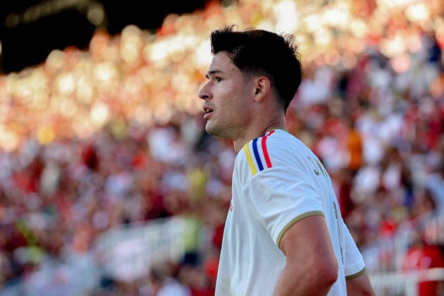 FORT LAUDERDALE, FL - JUNE 06: Venezuela forward Alejandro MarquÃ s (9) looks on during the International Friendly, Länderspiel, Nationalmannschaft game between Turkey and Venezuela at Inter Miami CF Stadium on June 6, 2026 in Fort Lauderdale,Florida.(Photo by Chris Arjoon Icon Sportswire) SOCCER: JUN 06 Turkey vs Venezuela EDITORIAL USE ONLY Icon2606060010050