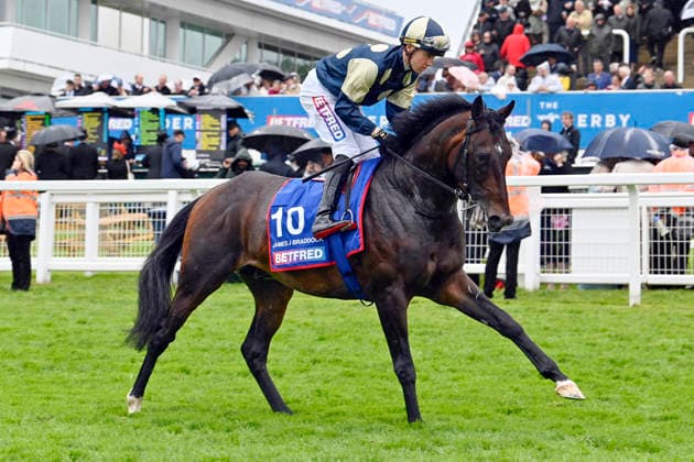 06.06.2026, Epsom, Surrey, GBR - James J Braddock with Dylan Browne McMonagle. Epsom Downs racecourse. (Pferd, Jockey, James J Braddock, Mcmonagle, Aufgalopp) 260606C722EPSOM.JPG