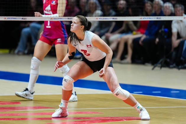 2026 Women s Volleyball Nations League - Quebec City - Day4 Kiera Van Ryk 3 of Canada competes during the 2026 Women s Volleyball Nations League match between France and Canada at Videotron Centre in Quebec City, Canada, on June 6, 2026. Quebec City Quebec Canada  Copyright: xYuanxTianx originalFilename:tian-2026wome260606_npaoH.jpg