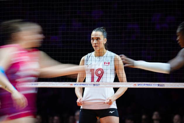 2026 Women s Volleyball Nations League - Quebec City - Day4 Emily Maglio 19 of Canada in action during the 2026 Women s Volleyball Nations League match between France and Canada at Videotron Centre in Quebec City, Canada, on June 6, 2026. Quebec City Quebec Canada  Copyright: xYuanxTianx originalFilename:tian-2026wome260606_npf6j.jpg