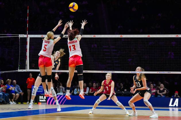 2026 Women s Volleyball Nations League - Quebec City - Day4 Emilia Weske 13 of Germany in action during the 2026 Women s Volleyball Nations League match between Germany and Japan at Videotron Centre in Quebec City, Canada, on June 6, 2026. Quebec City Quebec Canada  Copyright: xYuanxTianx originalFilename:tian-2026wome260606_npPSS.jpg