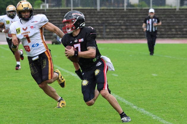 RECORD DATE NOT STATED Isaiah Weed (Düsseldorf Panther, 07) runs with the ball, Düsseldorf Panther vs Regensburg Phoenix, American Football, GFL, German Football League, Season 2022, Week 5, 06.06.2026, Photo: Foot Bowl Klaus Sack Düsseldorf Stadion VfL Benrath Deutschland Copyright: xFootxBowl KlausxSackx