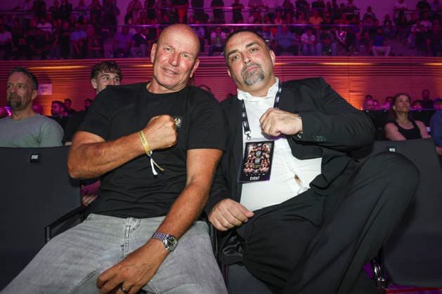 Boxen: KUC Box-Promotion, Falkensee, 06.06.2026 Promoter Ingo Volkmann (Agon, l.) und Promomter Almin Kuc (KUC Boxing)