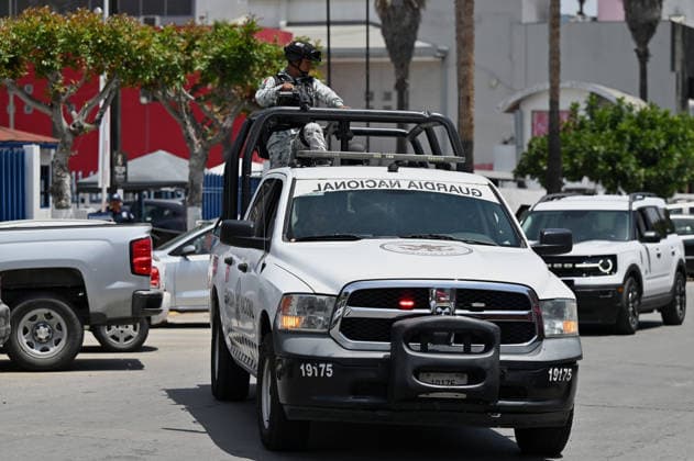 Iran Ambassador Attends World Cup Team Arrival press conference, PK, Pressekonferenz in Tijuana Members of the Mexican National Guard patrol the area where Iran s ambassador to Mexico, Abolfazl Pasandideh, attends a press conference ahead of the arrival of the national football team for the FIFA 2026 World Cup tournament, in Tijuana, Baja California, Mexico, on June 6, 2026. Tijuana BAJA CALIFORNIA Mexico  Copyright: xCarlosxMorenox originalFilename:moreno-iraniana260606_npiKH.jpg