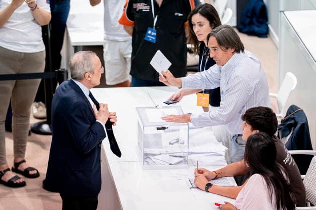 June 7, 2026, Valdebebas, Madrid, Spain: Florentino Perez, candidate for the position of President of Real Madrid during the Real MadridÃ¢â‚¬â ¢s presidential election day at Ciudad Deportiva Real Madrid on June 07, 2026 in Valdebebas, Madrid, Spain. Presidential Election Day At Real Madrid  - ZUMAa181 20260607_zaa_a181_005 Copyright: xAngelxPerezxMecax