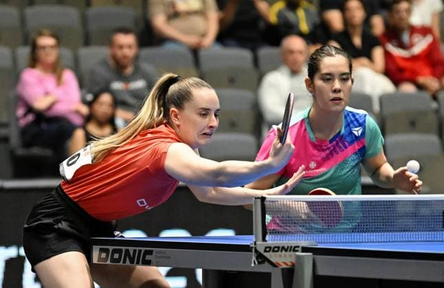 Franziska Schreiner Sophia Klee (Langstadt) sind im DM-Halbfinale ausgeschieden und gewinnen Bronze Franziska Schreiner Sophia Klee (Langstadt) sind im DM-Halbfinale ausgeschieden und gewinnen Bronze - Finaltag der Deutschen Meisterschaften der Damen und Herren am 7. Juni 2026 in der Messe Erfurt im Rahmen der 3. Deutschen Tischtennis-Finals in Erfurt. Erfurt Messe Erfurt Thüringen Deutschland
