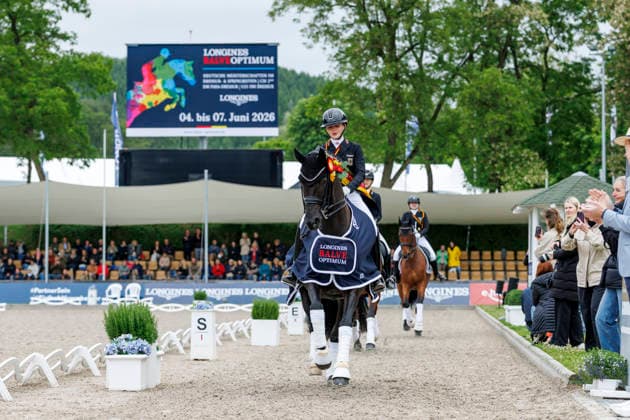 BALVE - LONGINES Balve Optimum 2026, BALVE - LONGINES Balve Optimum 2026 OATLEY Rose (GER), Alive and Kicking 3 Meisterehrung Sektdusche Meisterbad Dressurprüfung Kl. S