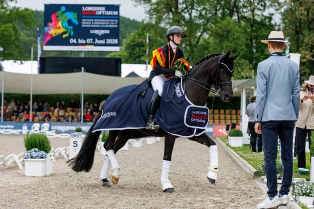 BALVE - LONGINES Balve Optimum 2026, BALVE - LONGINES Balve Optimum 2026 OATLEY Rose (GER), Alive and Kicking 3 Meisterehrung Sektdusche Meisterbad Dressurprüfung Kl. S