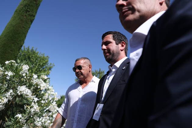 ESP: Real Madrid Presidential Elections 2026 Enrique Riquelme during the Real Madrid presidential elections 2026. Voters approaching to cast their vote for Florentino Perez or Enrique Riquelme as the next president of Real Madrid at the Real Madrid City Basketball Pavilion, located in Valdebebas, on June 7, 2026 in Madrid. Madrid Spain Futbol