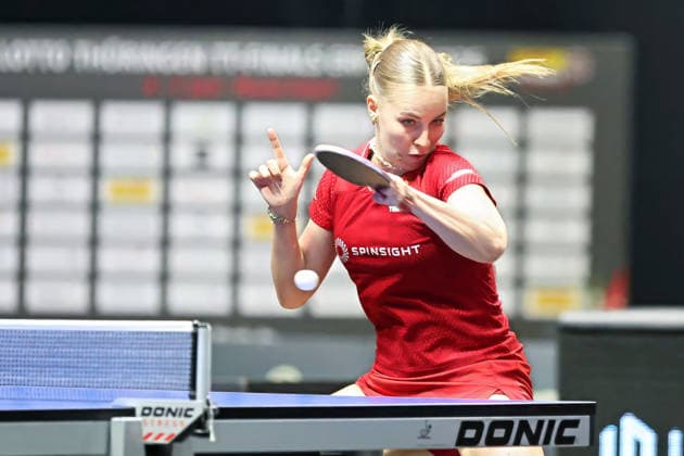 Annett Kaufmann beim Topspin.t GER Erfurt TT Finals 2026 Deutsche Meisterschaft, Tischtennis Messehalle Erfurt 07.06.2026. GER Erfurt TT Finals 2026 Deutsche Meisterschaft, Tischtennis Messehalle Erfurt 07.06.2026 Thueringen Deutsche Meiterschaft 06.06.2026 Erfurt
