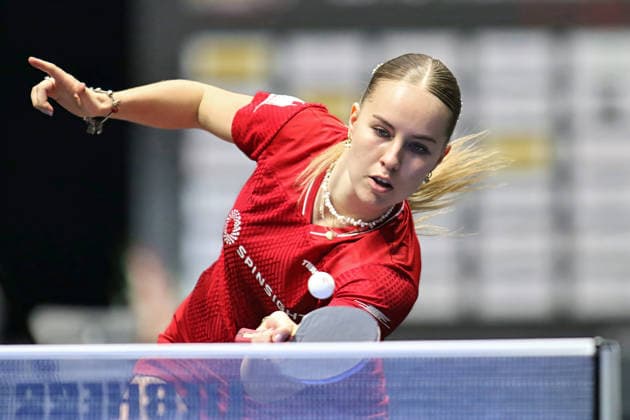 Annett Kaufmann in Aktion GER Erfurt TT Finals 2026 Deutsche Meisterschaft, Tischtennis Messehalle Erfurt 07.06.2026. GER Erfurt TT Finals 2026 Deutsche Meisterschaft, Tischtennis Messehalle Erfurt 07.06.2026 Thueringen Deutsche Meiterschaft 06.06.2026 Erfurt