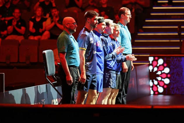Halbfinal Doppel TT Finals Erfurt 2026 GER Erfurt TT Finals 2026 Deutsche Meisterschaft, Tischtennis Messehalle Erfurt 07.06.2026. GER Erfurt TT Finals 2026 Deutsche Meisterschaft, Tischtennis Messehalle Erfurt 07.06.2026 Thueringen Deutsche Meiterschaft 06.06.2026 Erfurt