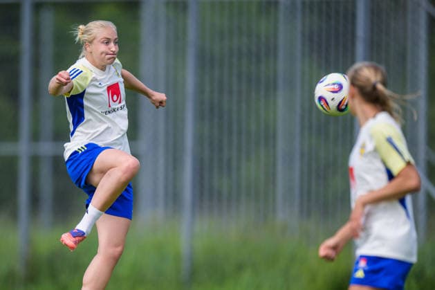 260607 Wilma Leidhammar of Sweden during a training session with the womenÂ s under 23 national team, Nationalteam on June 7, 2026 in Kalmar. Photo: Suvad Mrkonjic BILDBYRAN COP 170 SM0469 fotboll football soccer fotball u23 under 23 träning practice training sverige sweden dam bbeng sverige sweden