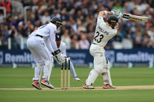 England v New Zealand, International Test Match 2026 New Zealand All-Rounder Glenn Phillips (23) Hits a Four during the International Test Match 2026 match between England and New Zealand at Lord s Cricket Ground, St John s Wood, UK on 7 June 2026. St John s Wood Lord s Cricket Ground London UK Editorial use only , Copyright: xChrisxFoxwellx PSI-24334-0105