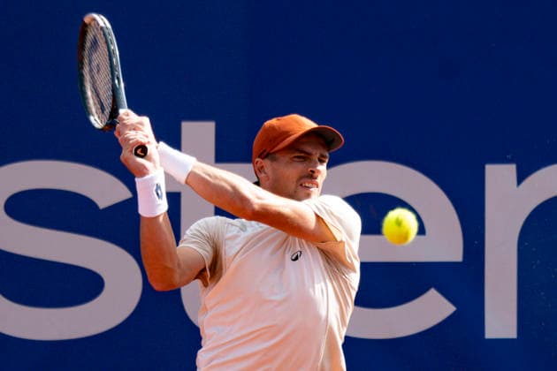 TENNIS : Open Sopra Steria - Lyon Villeurbanne 07 06 2026 Goeffrey BLANCANEAUX (FRA) affronte le suisse Luca STAEHELI lors des qualifications du tournoi de tennis ATP, Tennis Herren Challenger Tour, Open Sopra Steria Ã Lyon-Villeurbanne, le 07 06 2026. Photo Sandrine Thesillat PsNewZ  Copyright: xSandrinexTHESILLATx