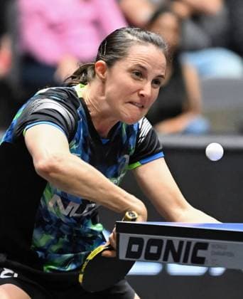 Sabine Winter (TSV Dachau) erreicht durch einen Sieg über Lisa Wang (1. FC Saabrücken-TT)) das DM-Finale und greift nach ihrem dritten Titel Sabine Winter (TSV Dachau) erreicht durch einen Sieg über Lisa Wang (1. FC Saabrücken-TT)) das DM-Finale und greift nach ihrem dritten Titel - Finaltag der Deutschen Meisterschaften der Damen und Herren am 7. Juni 2026 in der Messe Erfurt im Rahmen der 3. Deutschen Tischtennis-Finals in Erfurt. Erfurt Messe Erfurt Thüringen Deutschland