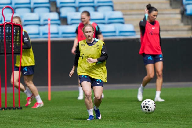 Womens national football team Oslo 20260607 Thea Bjelde prepares for the World Cup qualifier against Austria at Ullevaal Stadium Photo Terje Bendiksby NTB Oslo Norway EDITORIAL USE ONLY RESTRICTED USE FOR BETTING COMPANIES  Copyright: xTerjexBendiksbyx xNTBx