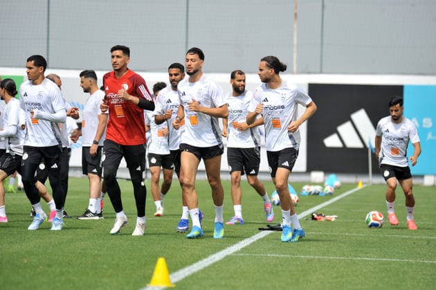 Dernier EntraInement de l Equipe nationale Algerien derniere seance d entrainement de l equipe nationale algerienne, au centre technique national de sidi moussa a Alger en Algerie le 07 Juin 2026, avente depart ver la coupe du Monde 2026 (Photo By Ohtmane APP) Alger Algeria Copyright: xAlgÃ riexPressexPhotosxAPPxOhtmanex xAPPx DSC_4493.jpeg