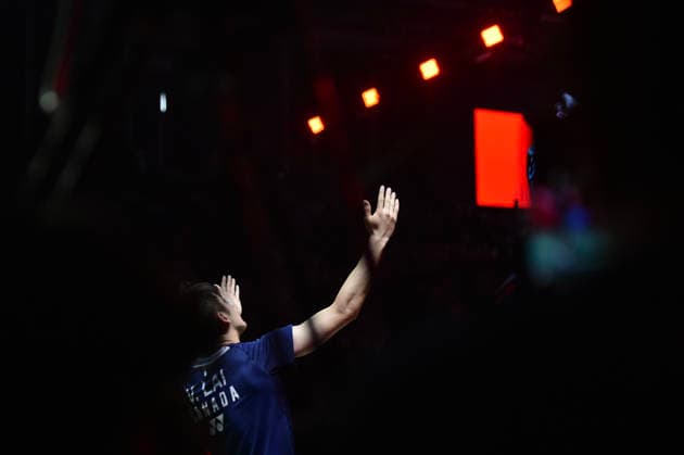 (260607) -- JAKARTA, June 7, 2026 -- Victor Lai celebrates after winning the men s singles final match between Jonatan Christie of Indonesia and Victor Lai of Canada at the Indonesia Open 2026 badminton tournament in Jakarta, Indonesia, June 7, 2026. ) (SP)INDONESIA-JAKARTA-BADMINTON-INDONESIA OPEN-MEN S SINGLES-FINAL VerixSanovri 