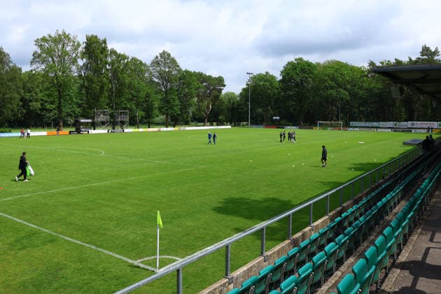 Der A-Platz in Heeslingen. Hier tragen der Eimsbütteler TV und der Blumenthaler SV das dritte Aufstiegsspiel zur Regionalliga Nord aus. Fußball I Herren I Aufstiegsrunde zur Regionalliga Nord I Saison 2025-2026 I 3. Spiel I Eimsbütteler TV - Blumenthaler SV I 07.06.2026 I A-Platz Heeslingen