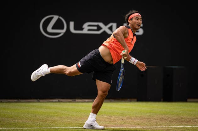 RECORD DATE NOT STATED 6th June 2026; The Edgbaston Priory Club, Birmingham, Midlands, England; 2026 Lexus Birmingham Open Tennis, Day Eight; Yunchaokete Bu (CHN) serves in his semi final match against Arthur Fery (GBR) GodfreyxPitt