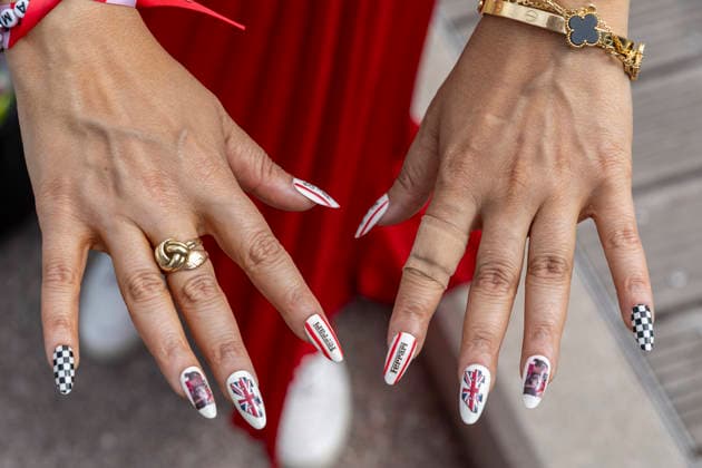 RECORD DATE NOT STATED 7th June 2026: Circuit de Monaco, Monaco: Formula One Monaco Grand Prix, Race Day; A Ferrari fans finger nails TimxWilliams