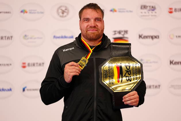 RINGEN - Deutsche Meisterschaften 2026 Franz Richter gewinnt die Goldmedaille in der griechisch-römischen Gewichtsklasse bis 130 kg bei den Deutschen Meisterschaften 2026 in Elsenfeld.