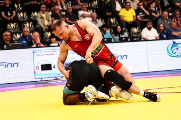 RINGEN - Deutsche Meisterschaften 2026 65kg Freistil: Andre Clarke (ASV Mainz 88) gegen Kevin Henkel (SV Freiburg-Haslach)