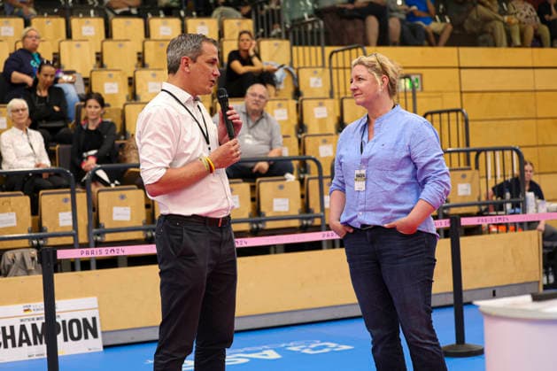 RINGEN - Deutsche Meisterschaften 2026 DRB President Jens Nettekoven und Ulrike Susanne Weinz Stiftungsvorständin CCF Children Cancer Foundation