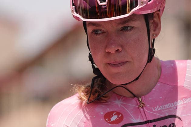 The pink jersey Netherlands u2019s Anna van der Breggen of Team SD Worx during the start of Stage 9 of the Giro d u2019Italia Women, from Saluzzo to Saluzzo, Italy, Sunday, June 7, 2026.  Copyright: xMarcoxAlpozzi LaPressex